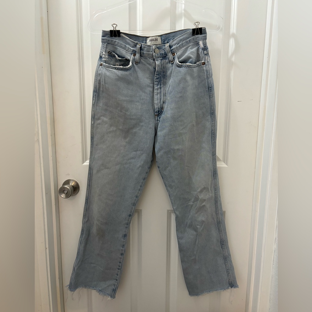 Agolde Organic Cotton Blue Denim Zip Jeans Sz 27